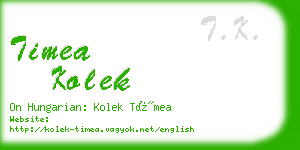 timea kolek business card